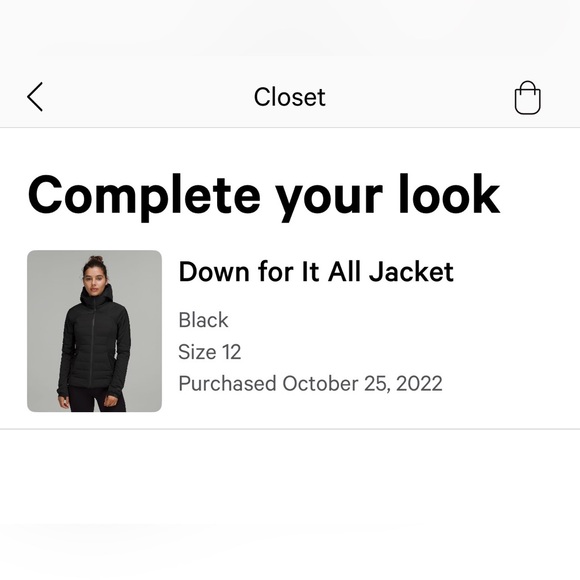 Lululemon Down for it All Jacket Coat in Black Size 12 EUC - Picture 9 of 9